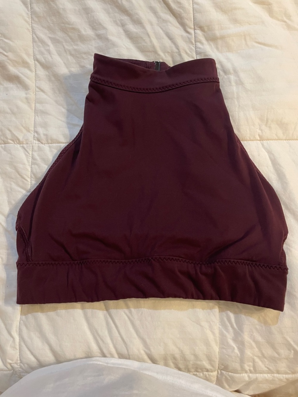 Athleta High Neck Crop Top - Deep Plum
